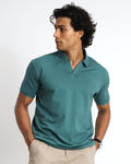 EverSharp Polo - No Ironing Needed - Emerald V-Neck Collar