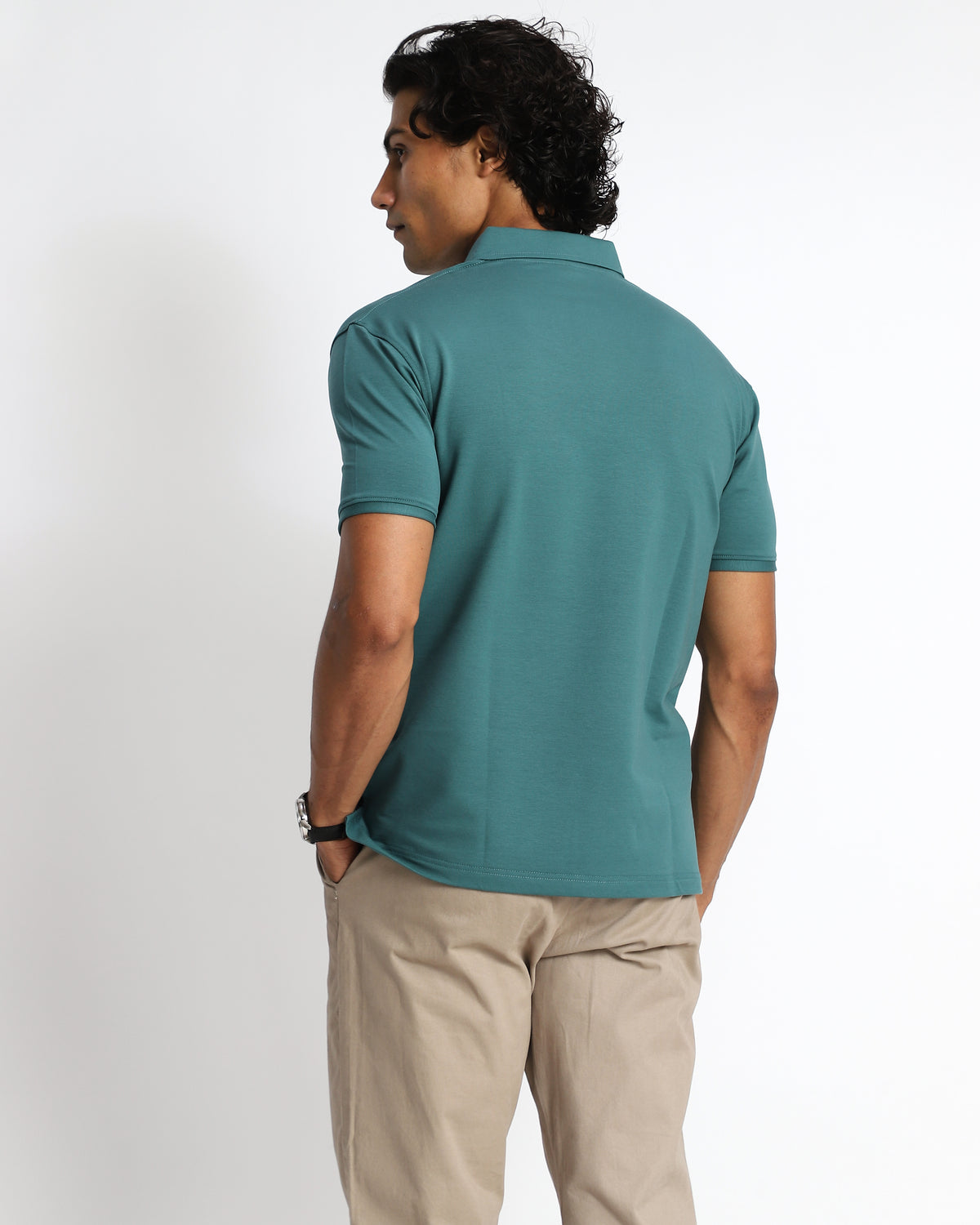 EverSharp Polo - No Ironing Needed - Emerald V-Neck Collar