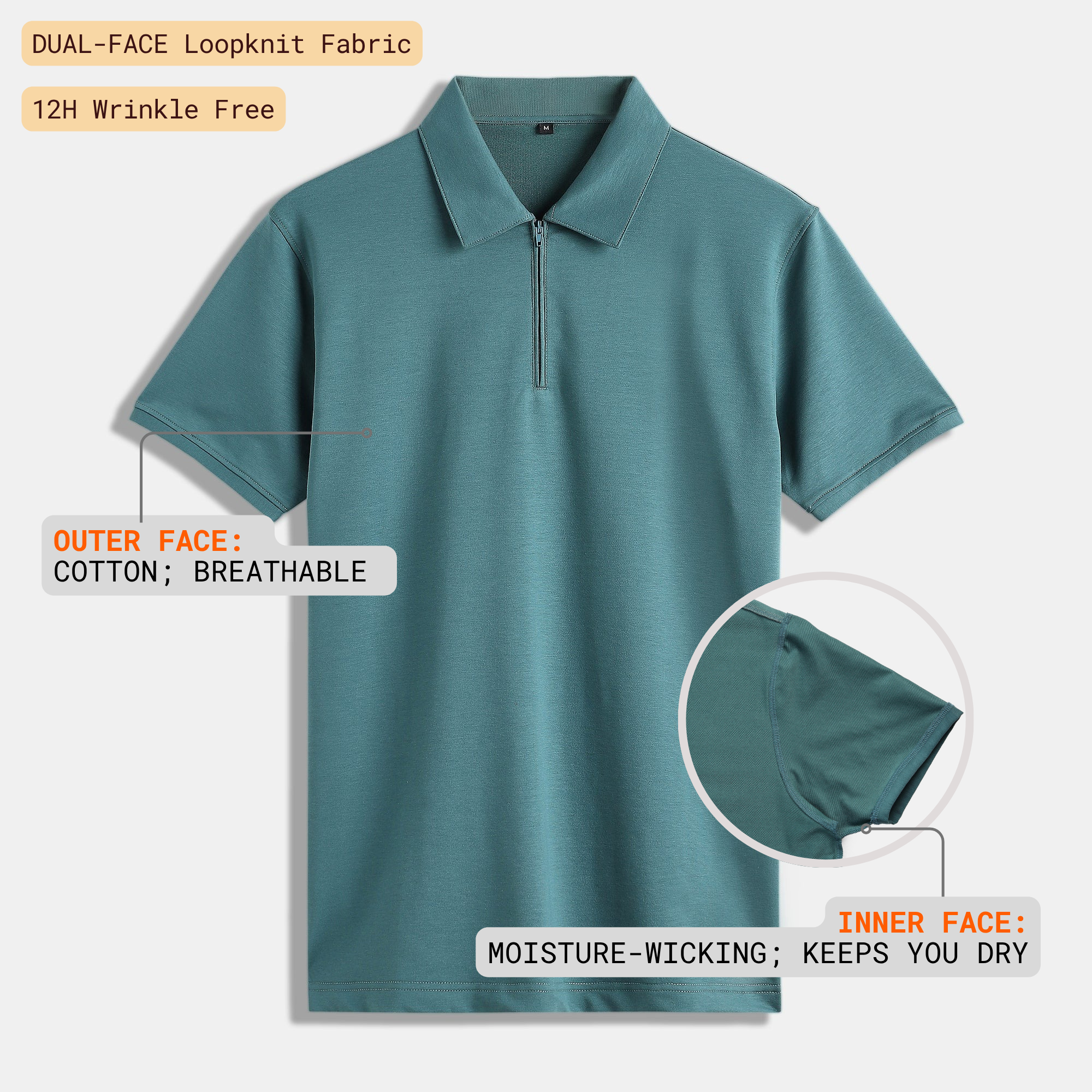 Emerald Quarter-Zip Polo