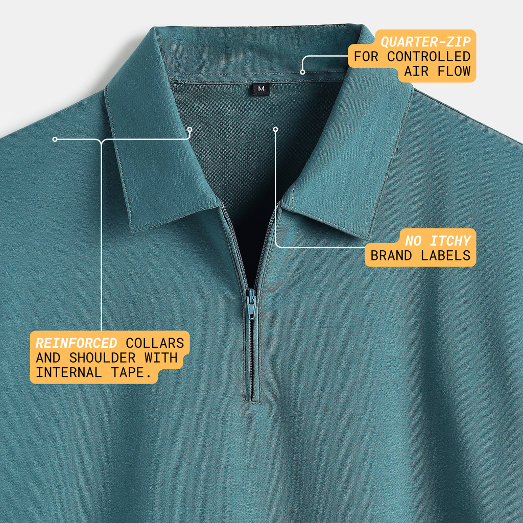 Emerald Quarter-Zip Polo