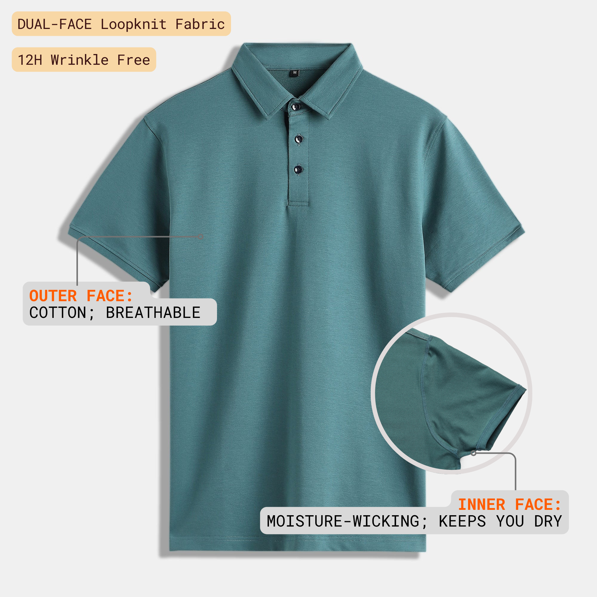Emerald Shirt-Collar Polo