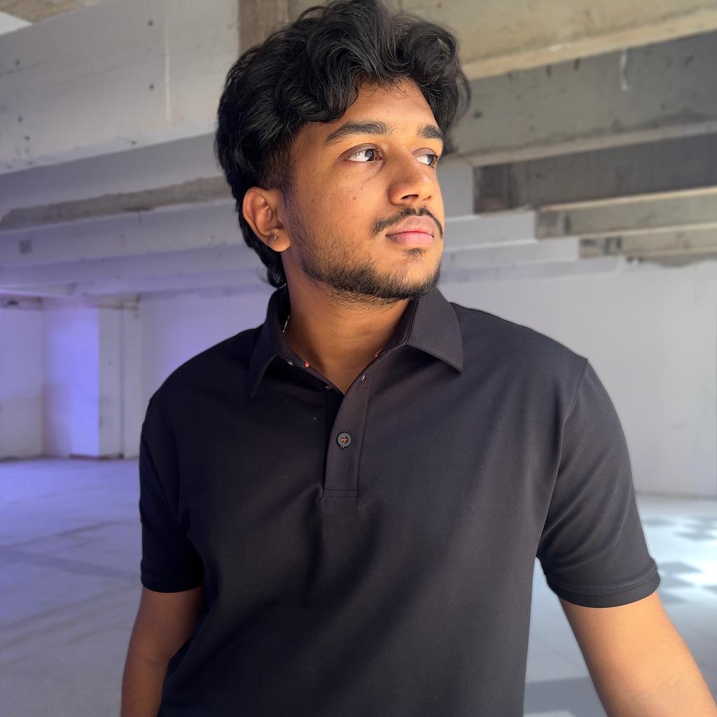 Black Shirt-Collar Polo