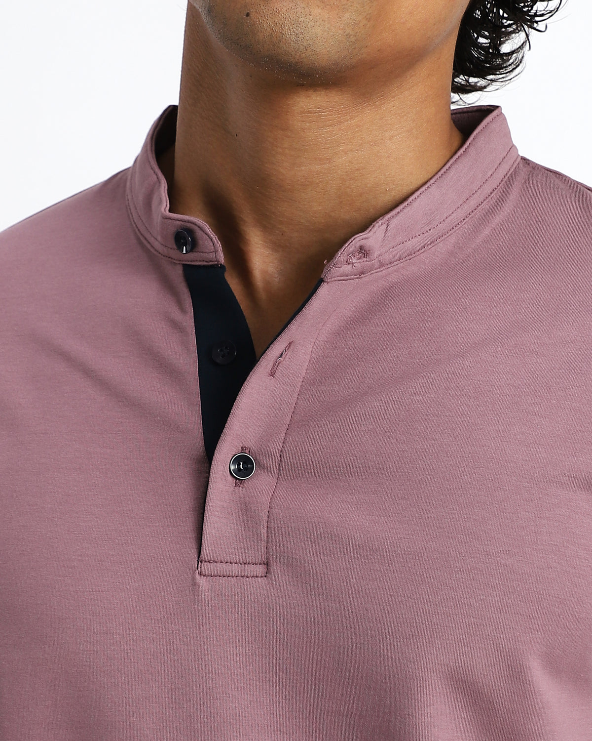 EverSharp Polo - No Ironing Needed - Mauve Mandarin Collar