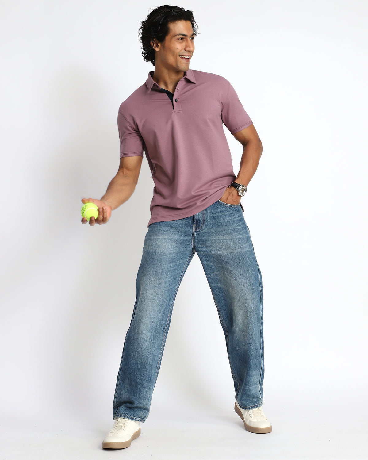 EverSharp Polo - No Ironing Needed - Mauve Shirt-Collar