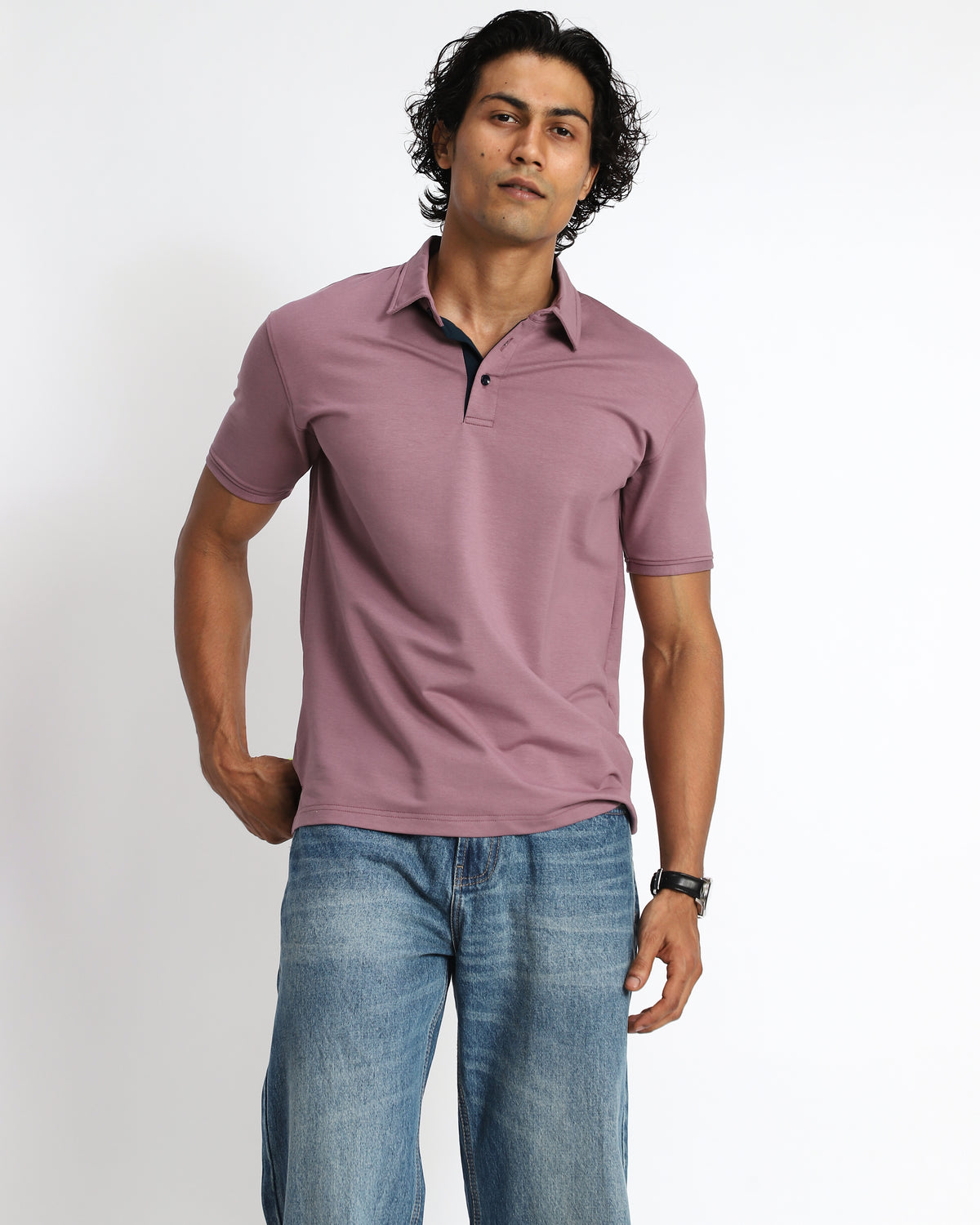 EverSharp Polo - No Ironing Needed - Mauve Shirt-Collar