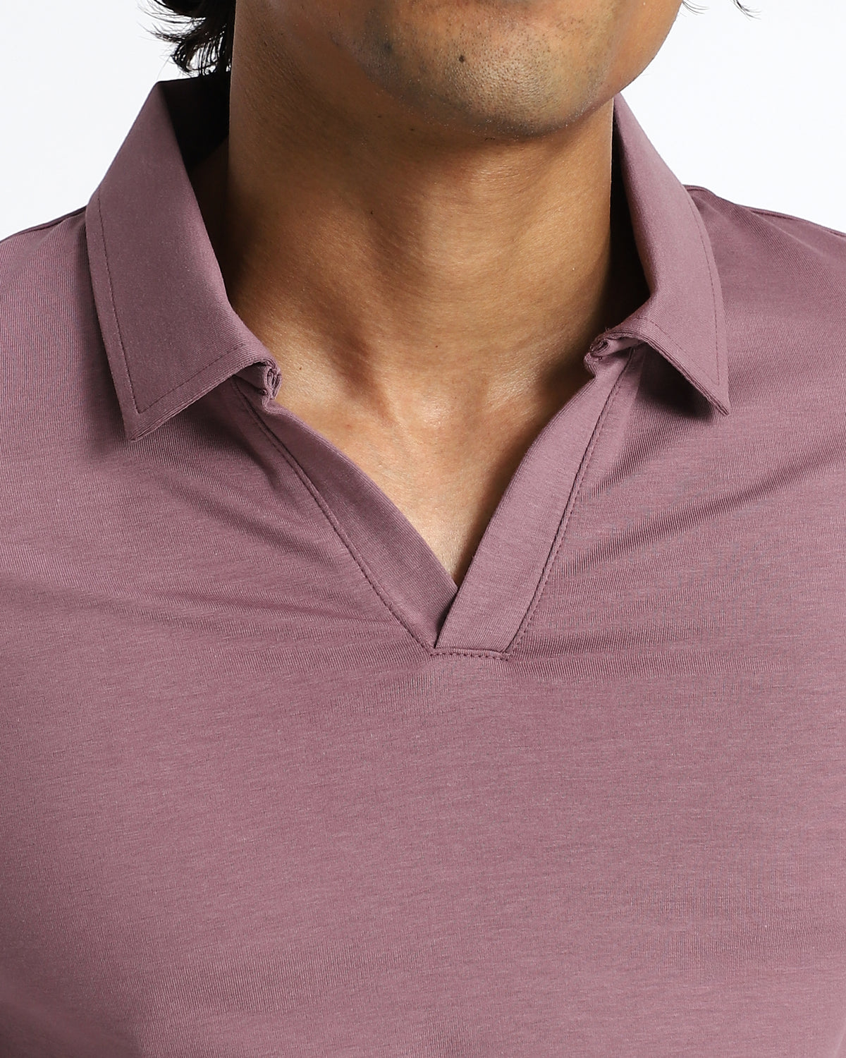 EverSharp Polo - No Ironing Needed - Mauve V-Neck Collar