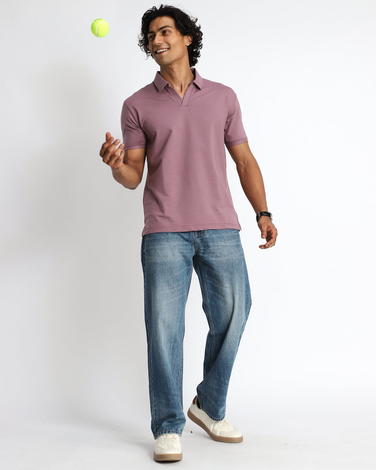 EverSharp Polo - No Ironing Needed - Mauve V-Neck Collar