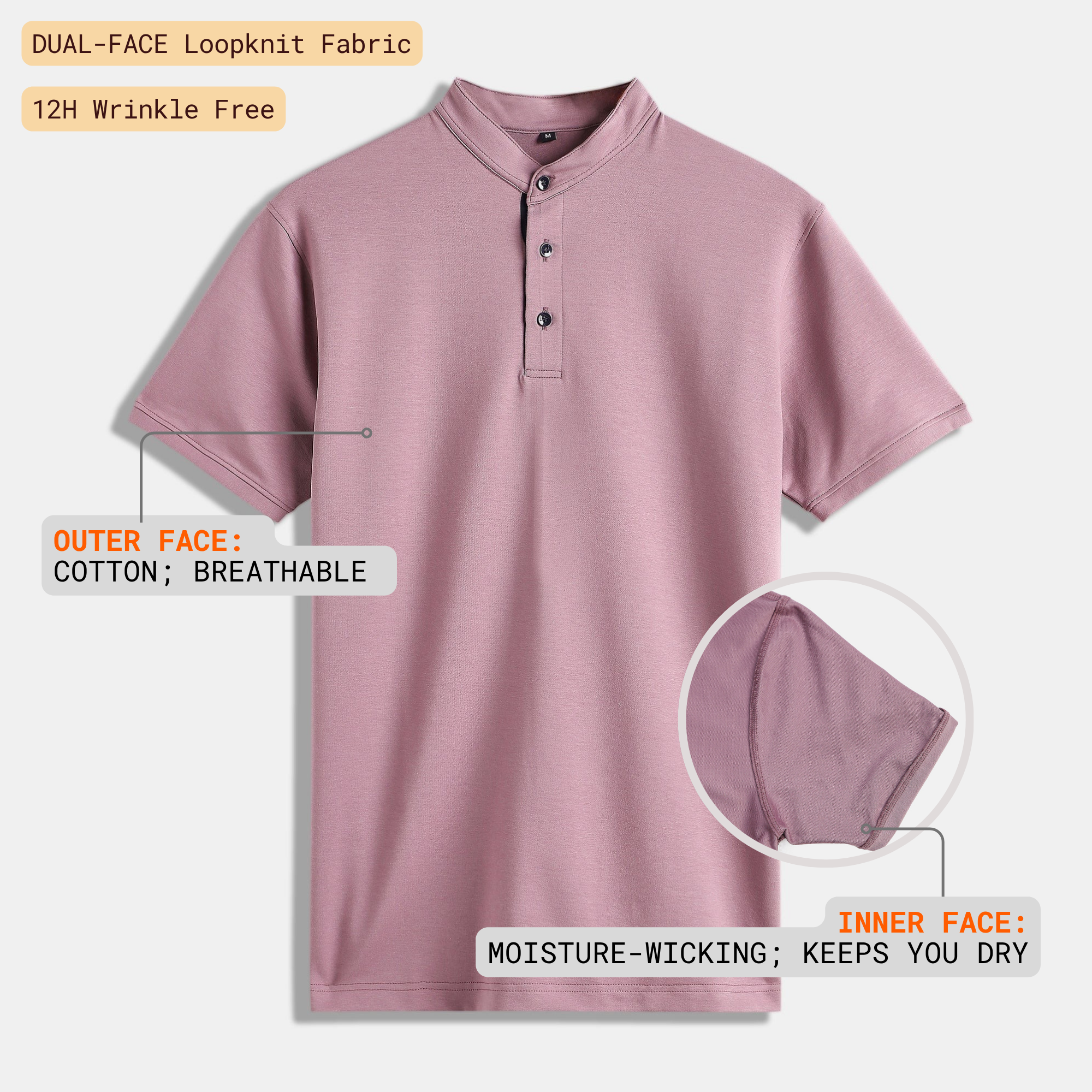 Mauve Mandarin Polo