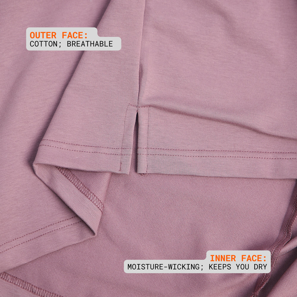 Mauve Quarter-Zip Polo