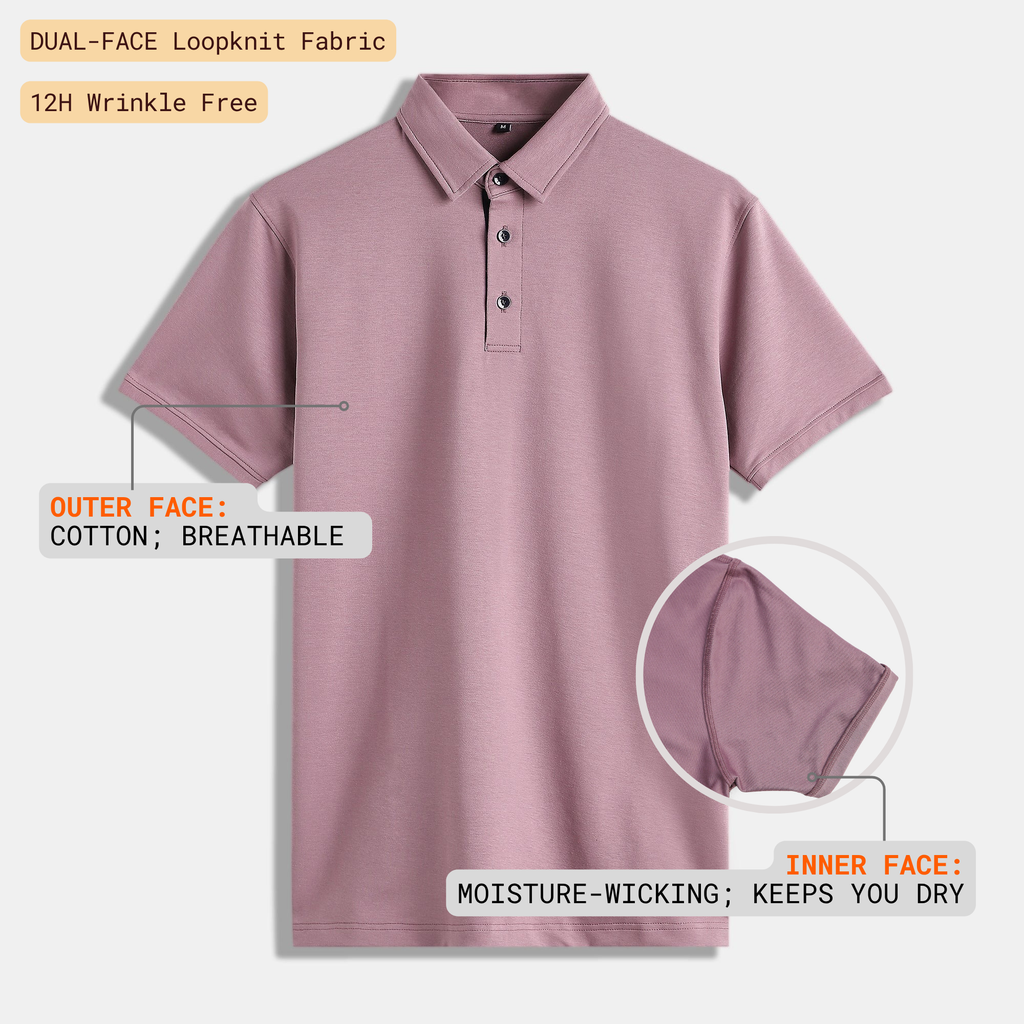 Mauve Shirt-Collar Polo