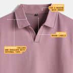 Mauve V-Neck Polo