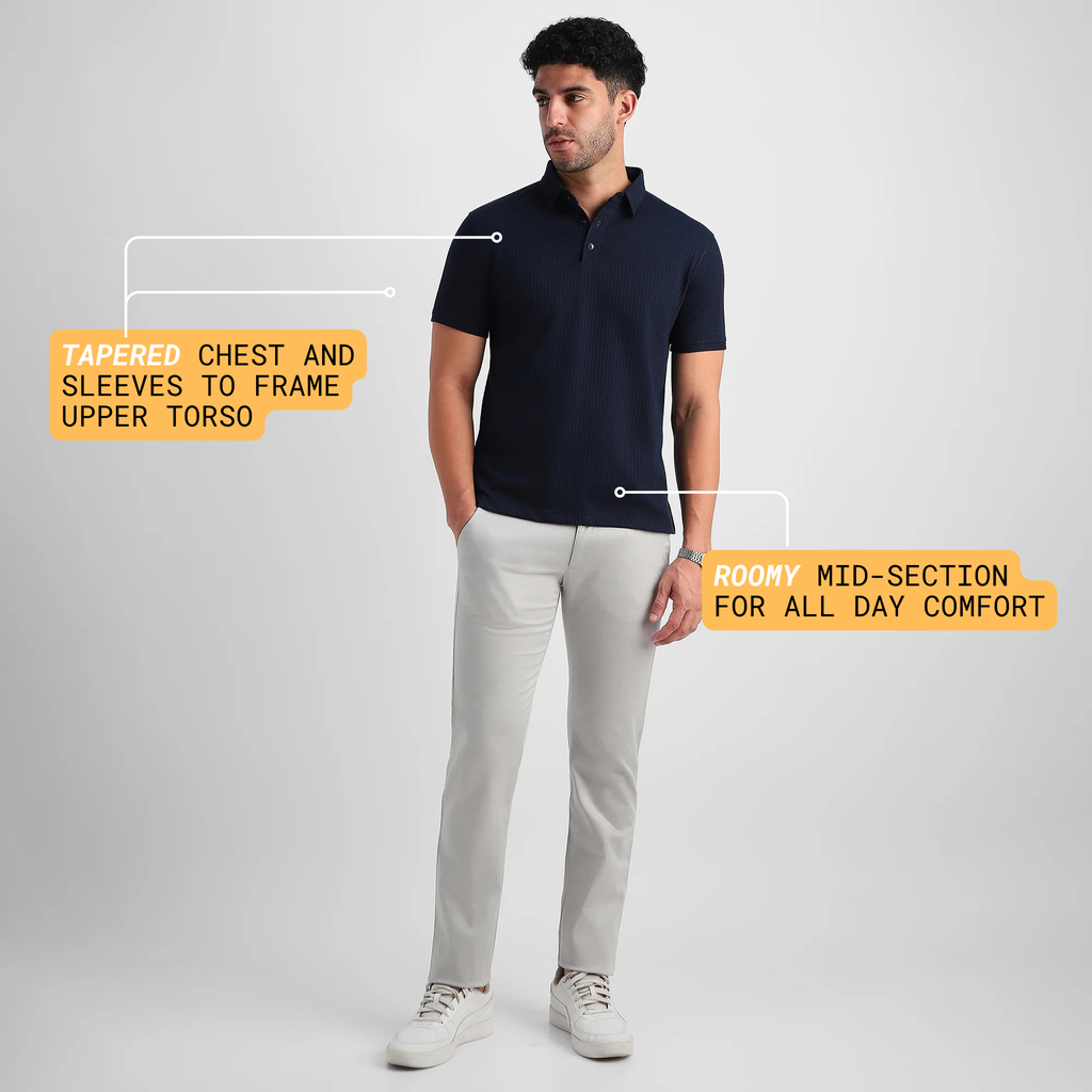 Navy Shirt-Collar Polo