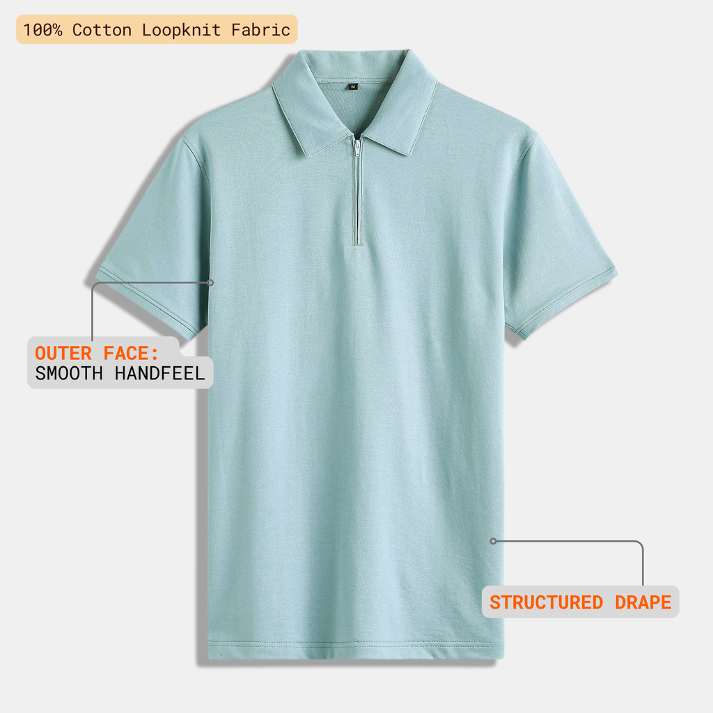 Sage Quarter-Zip Polo