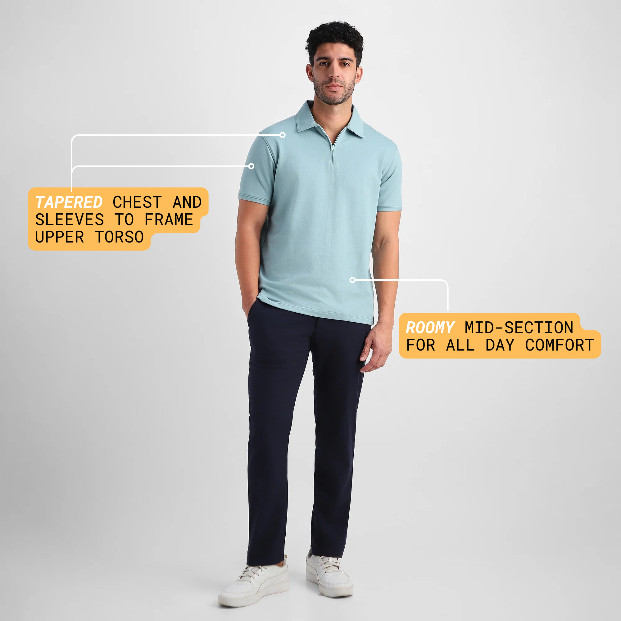 Sage Quarter-Zip Polo
