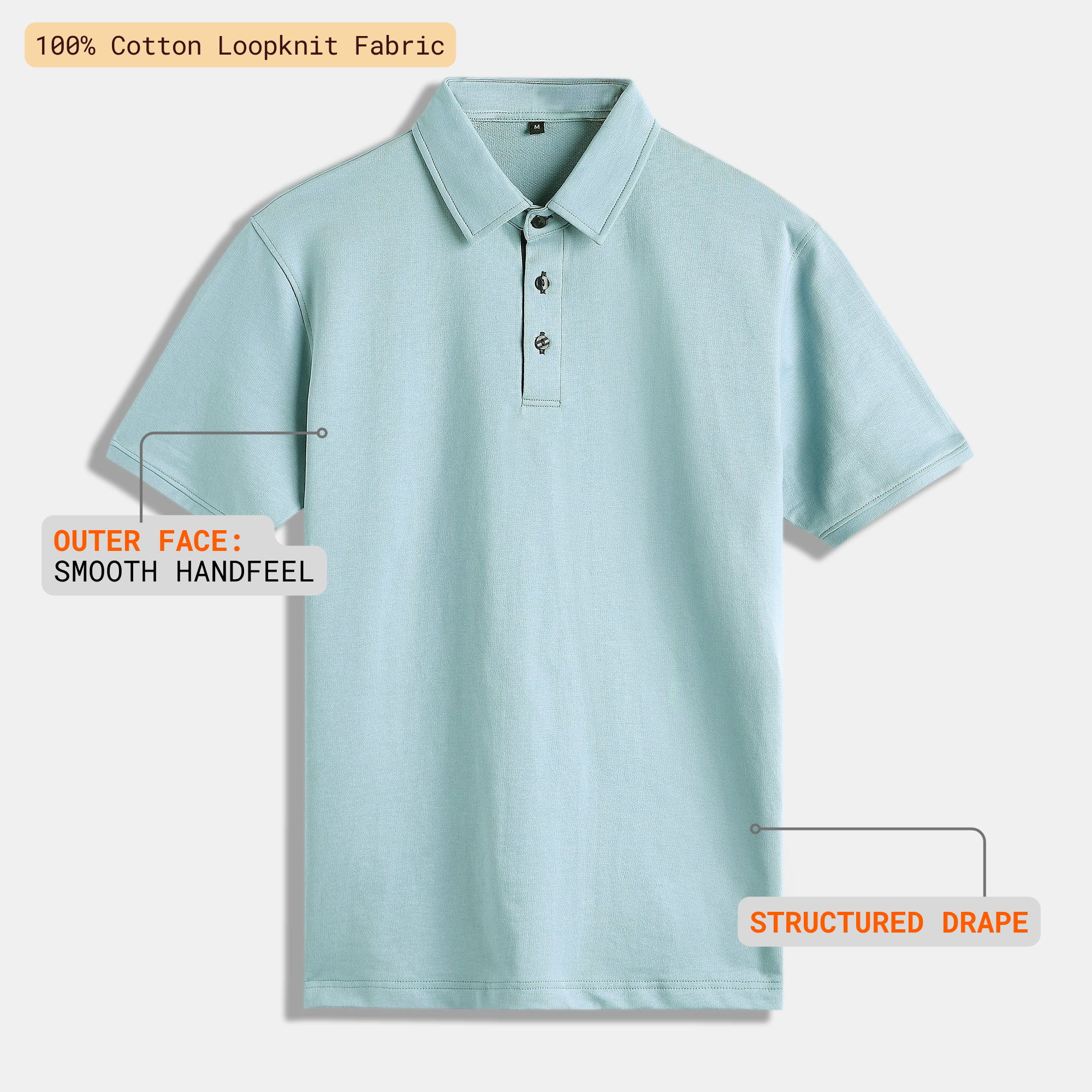 Sage Shirt-Collar Polo