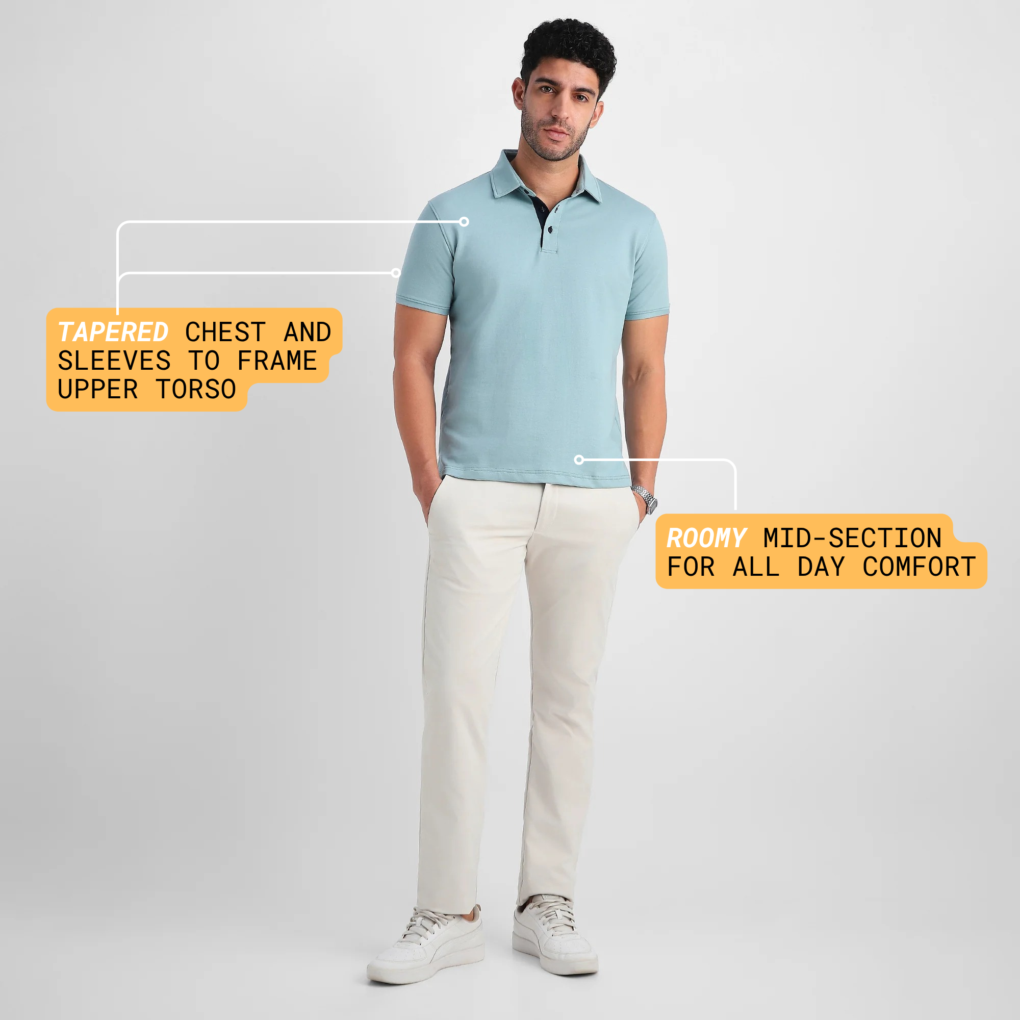 Sage Shirt-Collar Polo