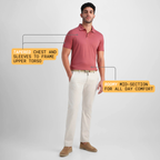 Salmon Flat-Collar Polo