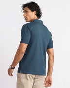 EverSharp Polo - No Ironing Needed - Airforce V-Neck Collar