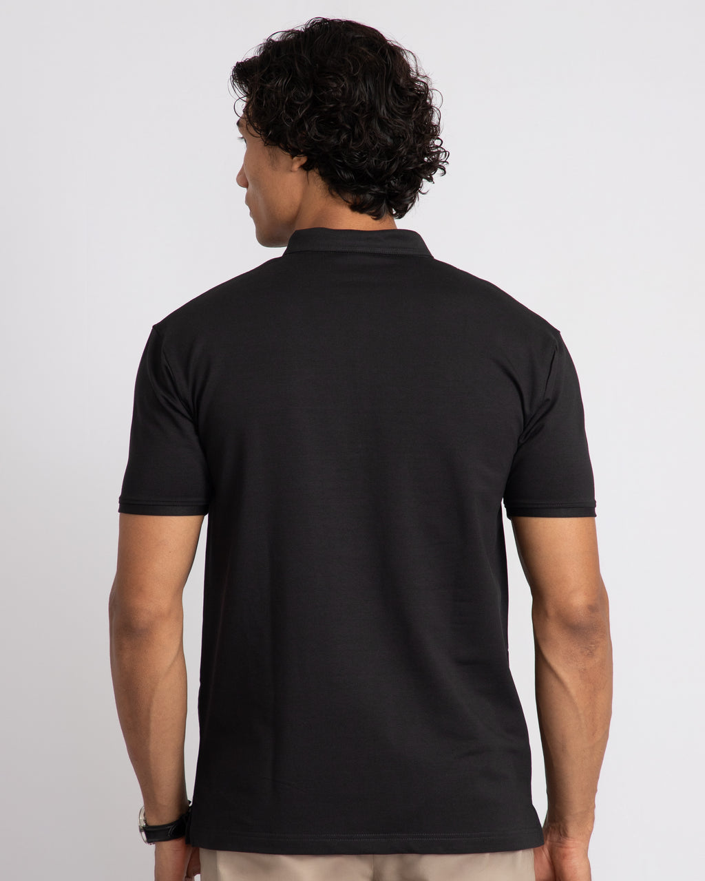 EverSharp Polo - No Ironing Needed - Black Mandarin Collar