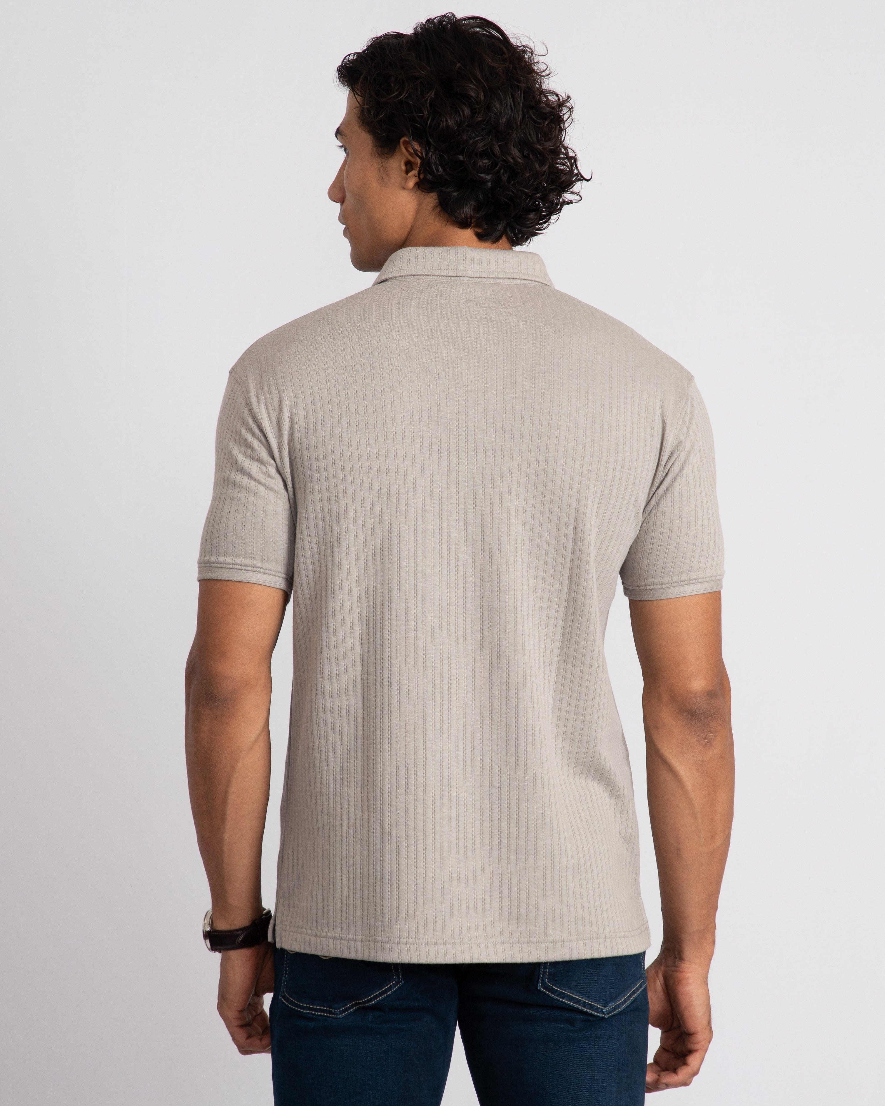 Aerotex Textured Polo - Concrete Shirt-Collar