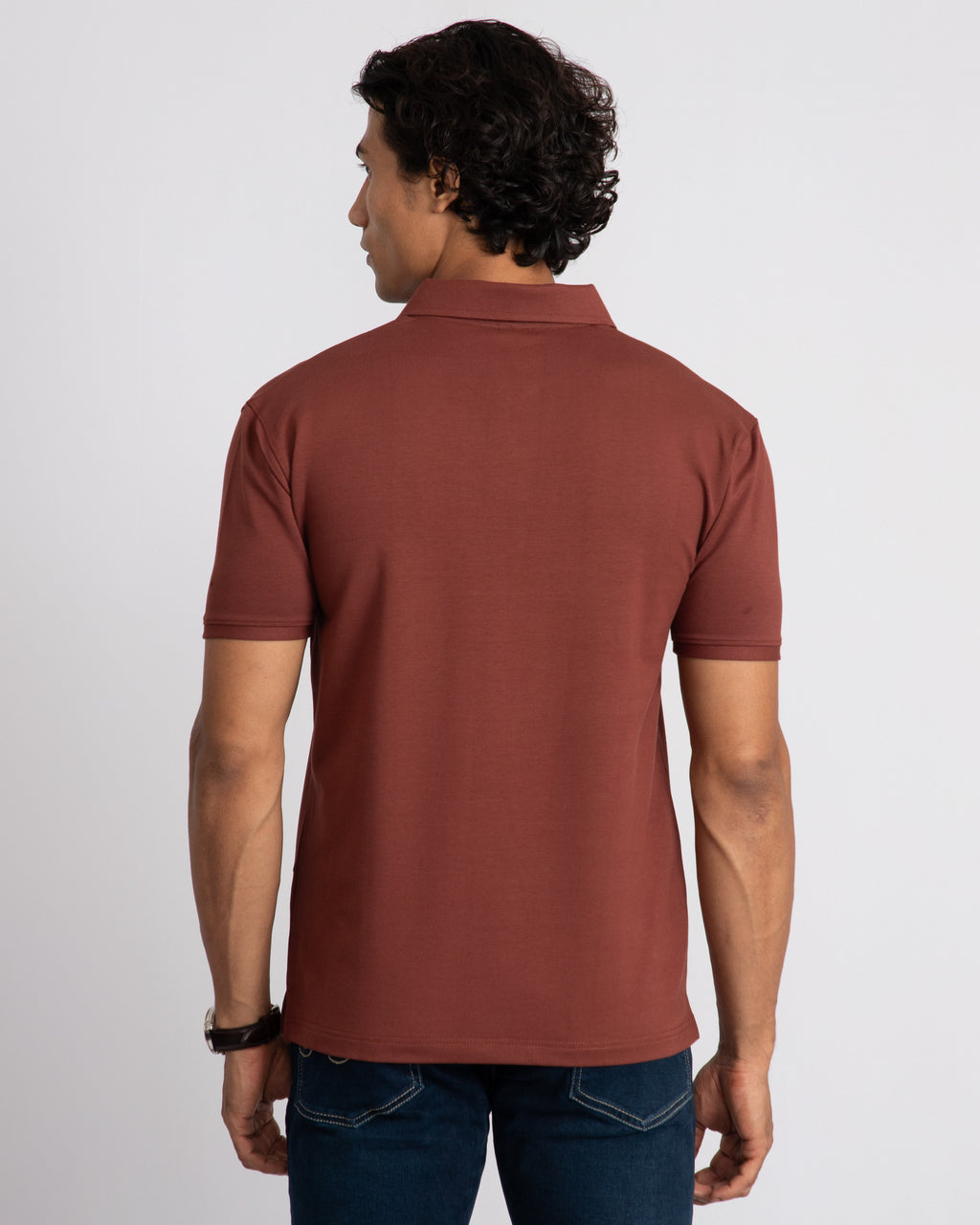 EverSharp Polo - No Ironing Needed - Mocha V-Neck Collar