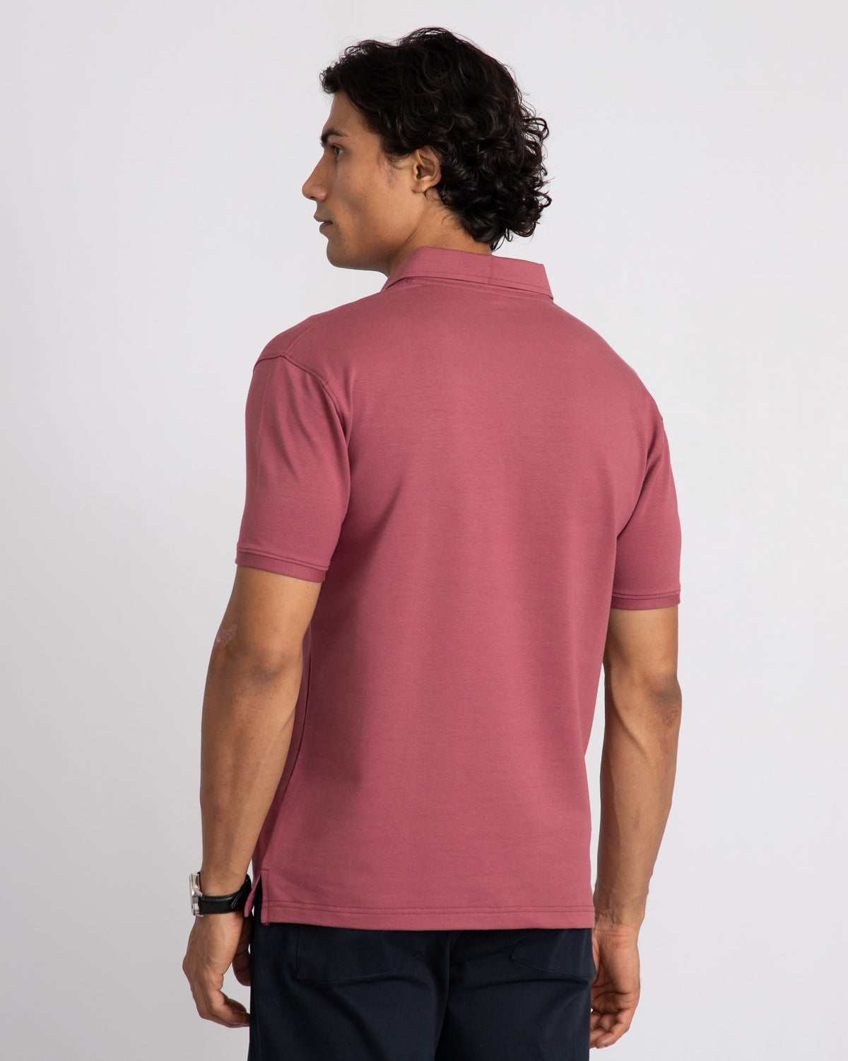 EverSharp Polo - No Ironing Needed - Rosewood V-Neck Collar