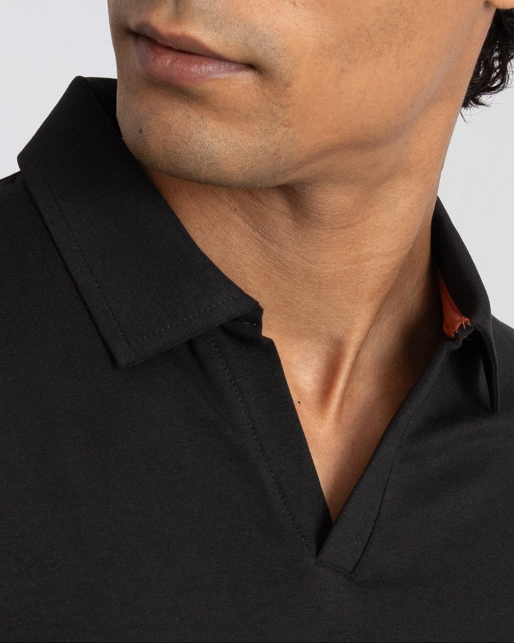 EverSharp Polo - No Ironing Needed - Black V-Neck Collar