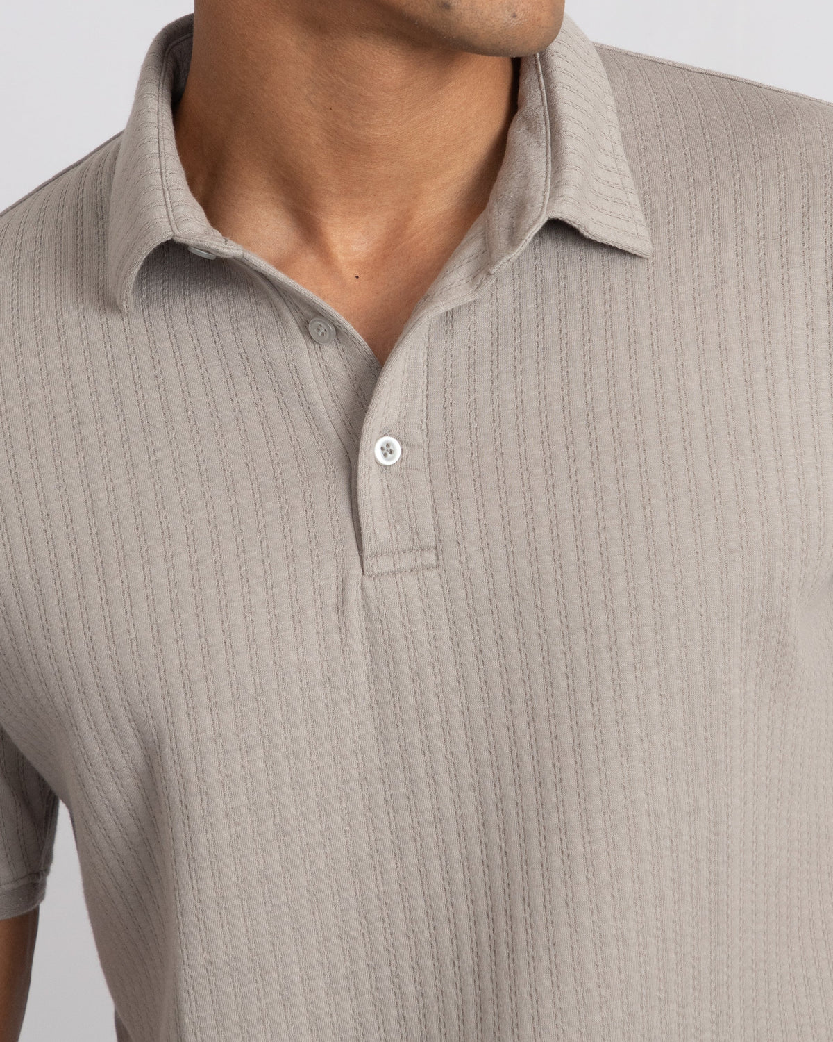 Aerotex Textured Polo - Concrete Shirt-Collar