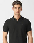 Black V-Neck Polo