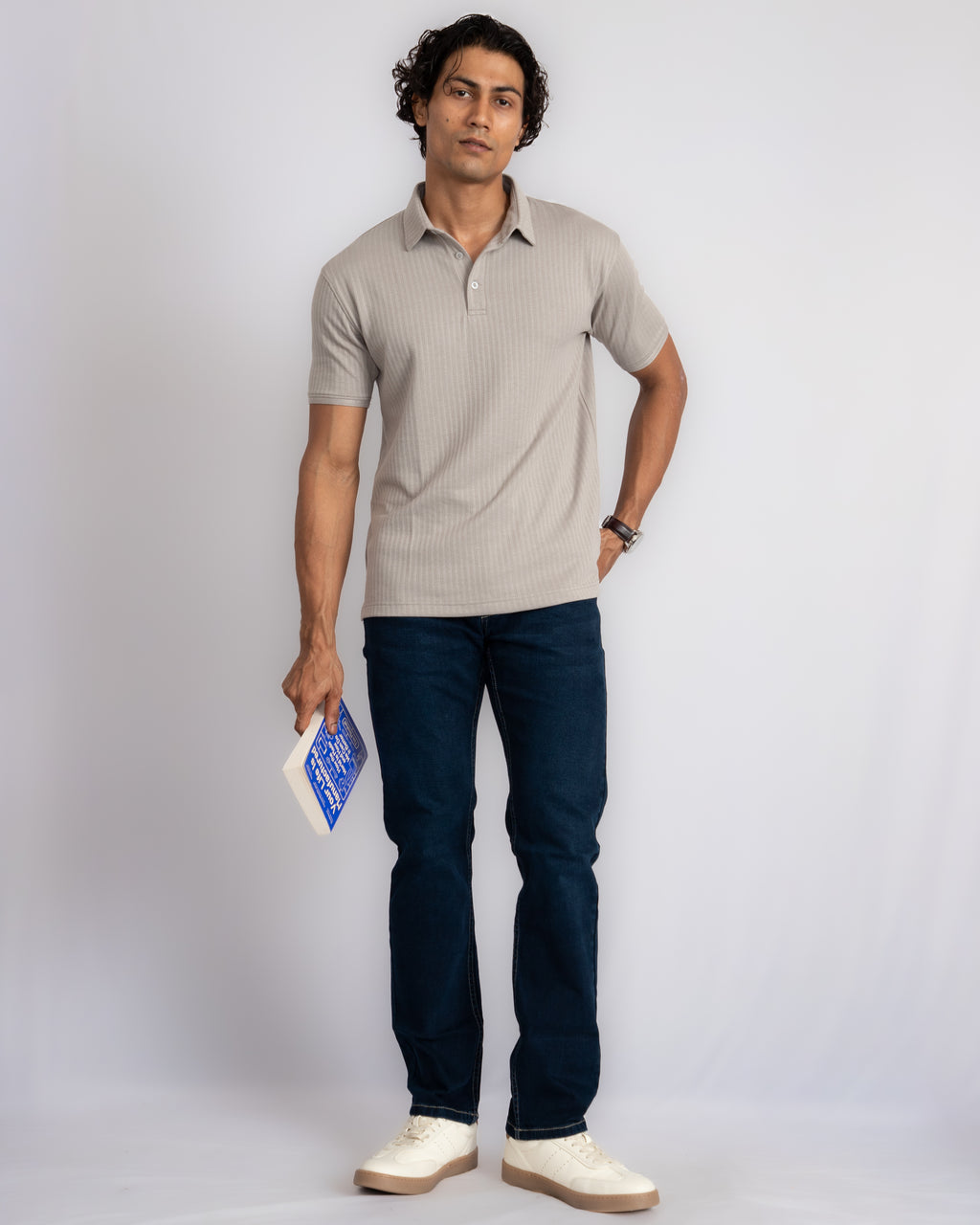 Aerotex Textured Polo - Concrete Shirt-Collar