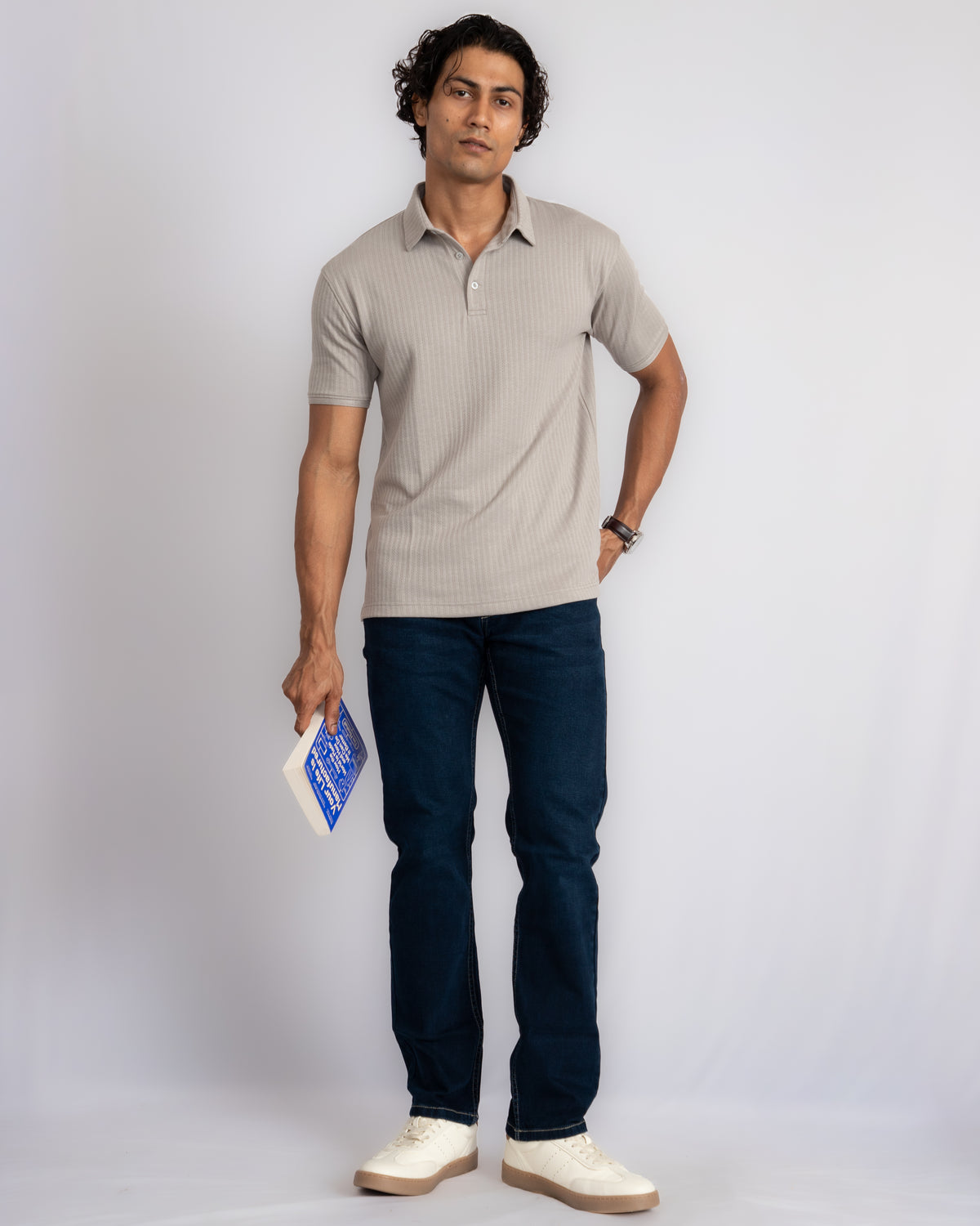 Aerotex Textured Polo - Concrete Shirt-Collar