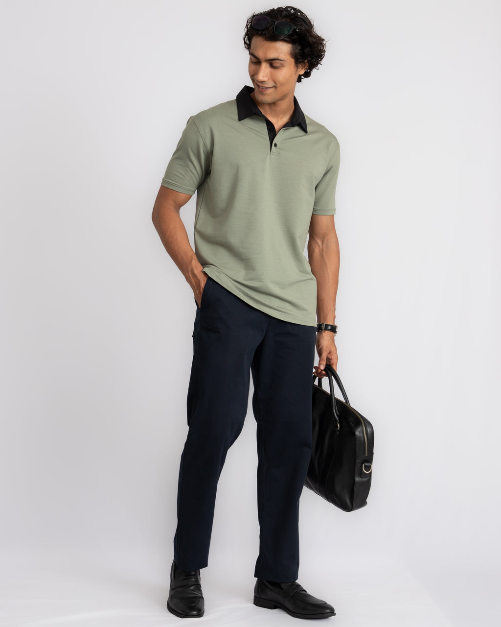 EverSharp Polo - No Ironing Needed - Nautica + Black Shirt-Collar