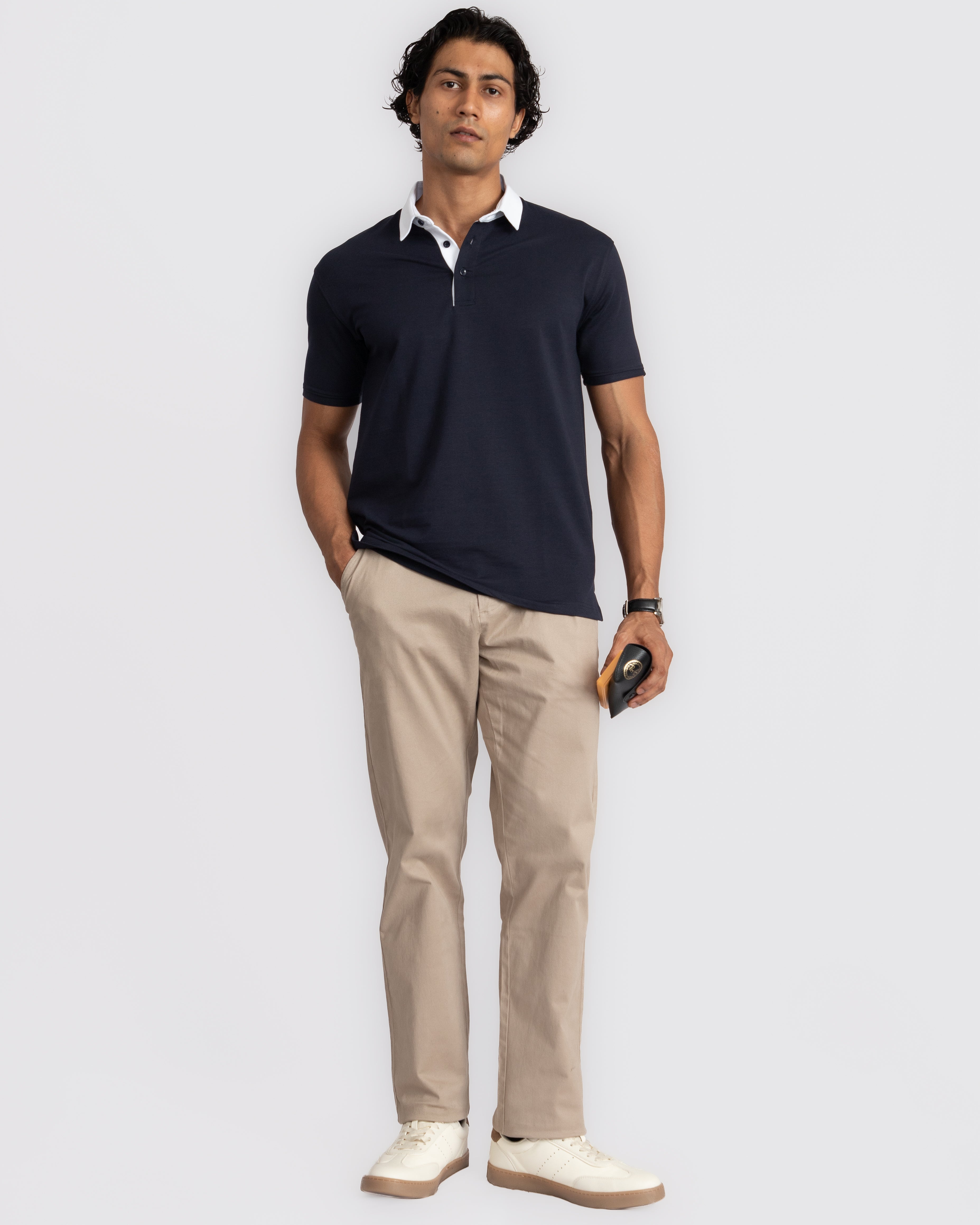 EverSharp Polo - No Ironing Needed - Navy + White Shirt-Collar Polo