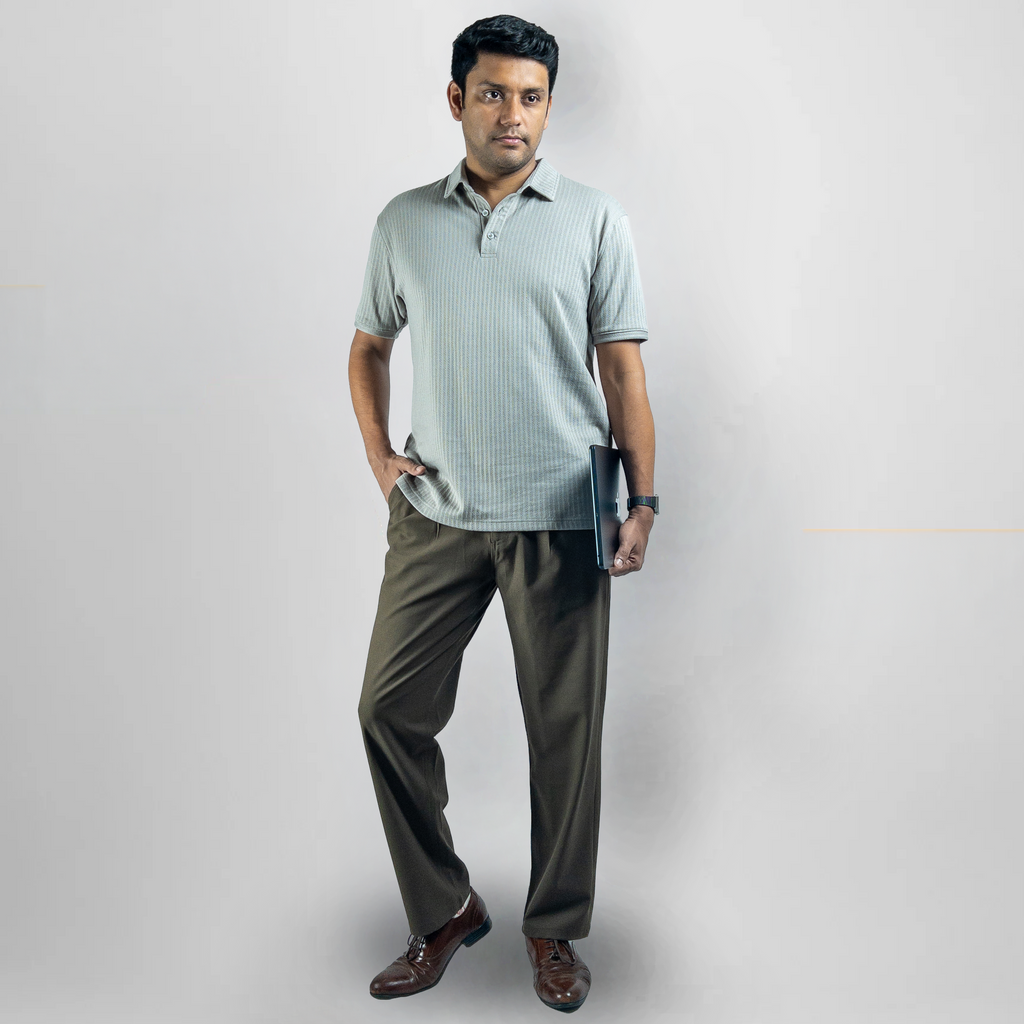 Aerotex Textured Polo - Concrete Shirt-Collar
