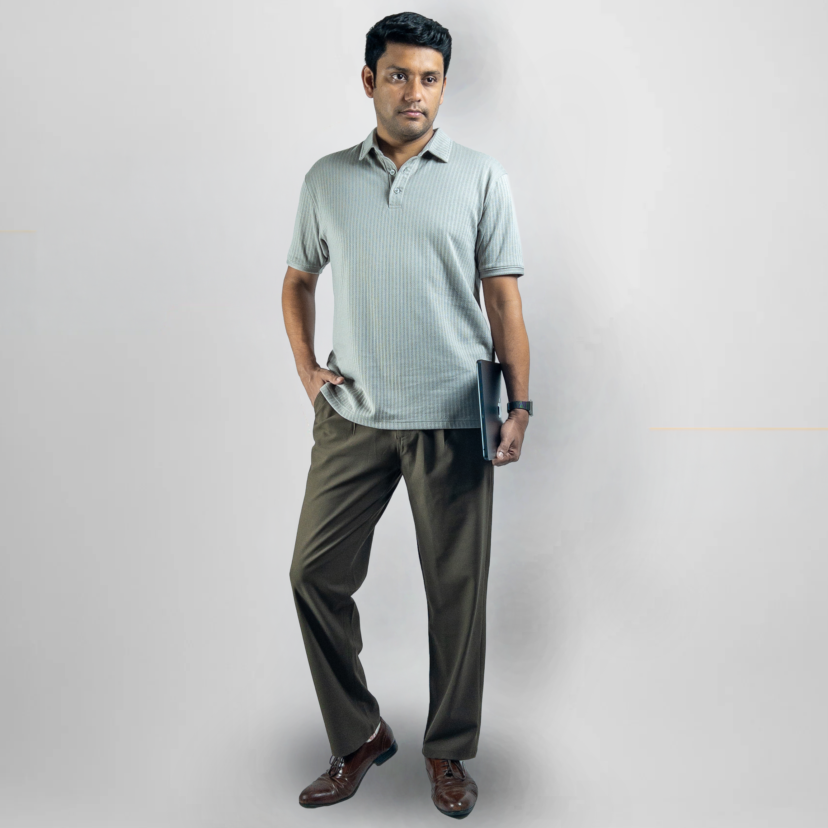 Aerotex Textured Polo - Concrete Shirt-Collar