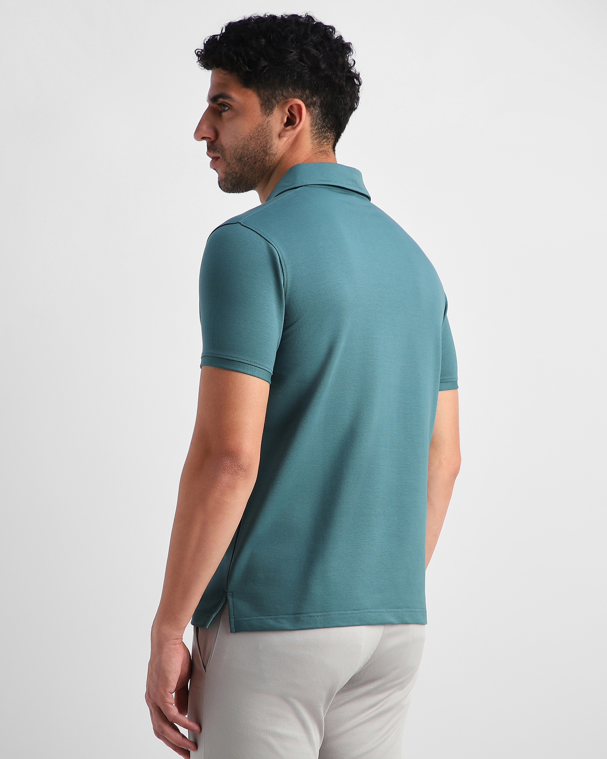 EverSharp Polo - No Ironing Needed - Emerald Quarter-Zip Collar