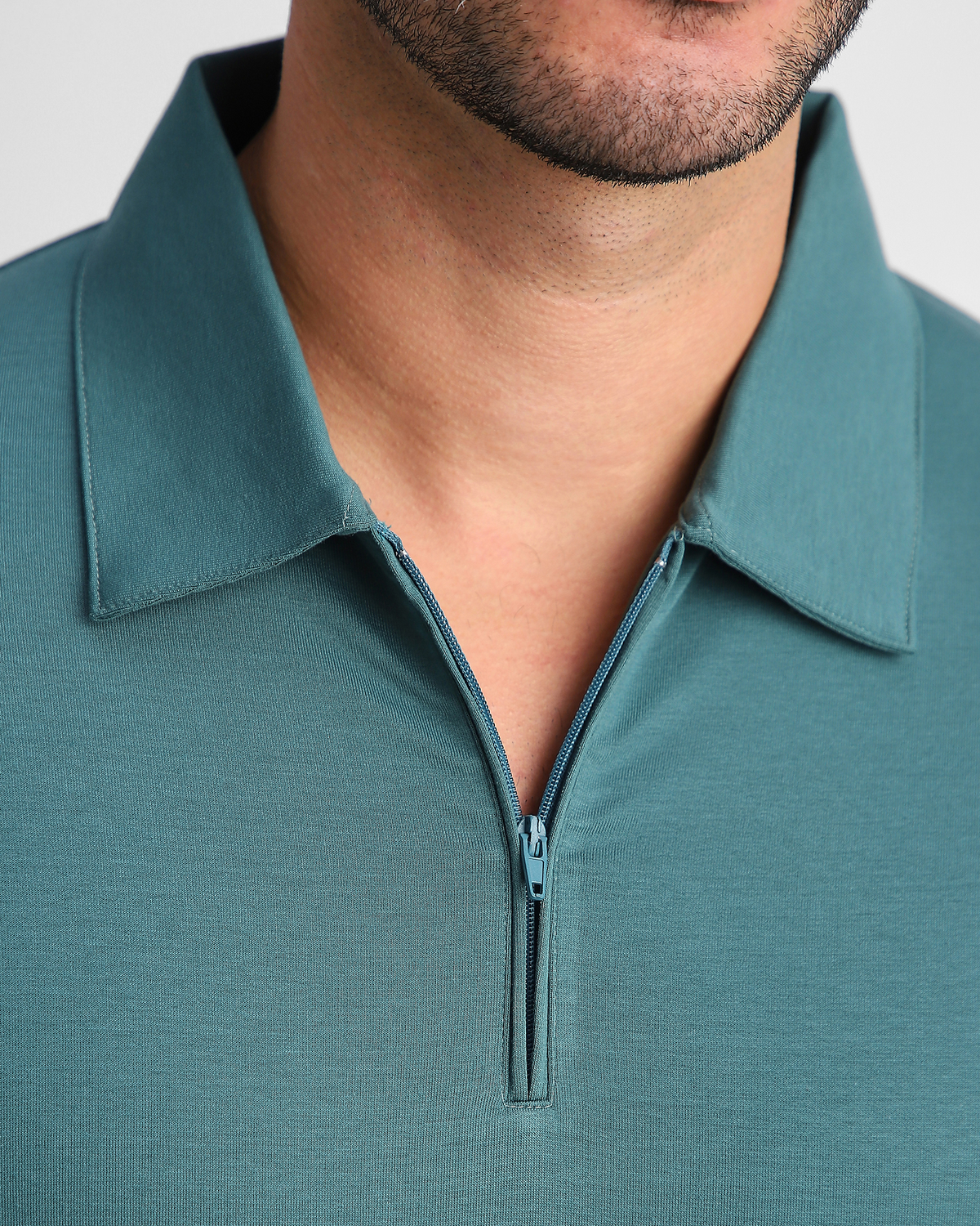 EverSharp Polo - No Ironing Needed - Emerald Quarter-Zip Collar