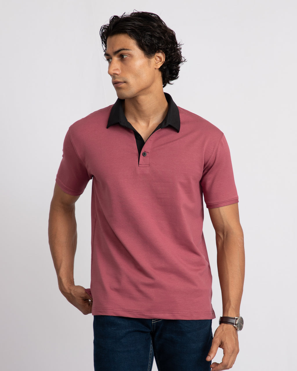 EverSharp Polo - No Ironing Needed - Rosewood Shirt Collar