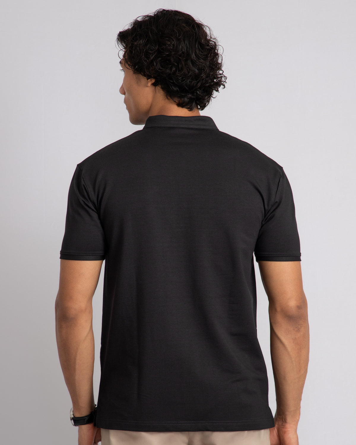 EverSharp Polo - No Ironing Needed - Black Mandarin Collar