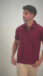Burgundy Quarter-Zip Polo
