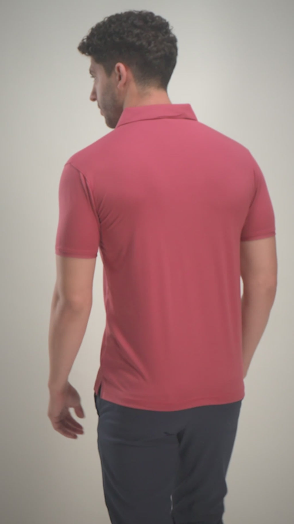 Salmon Flat-Collar Polo