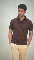 Coffee V-Neck Polo
