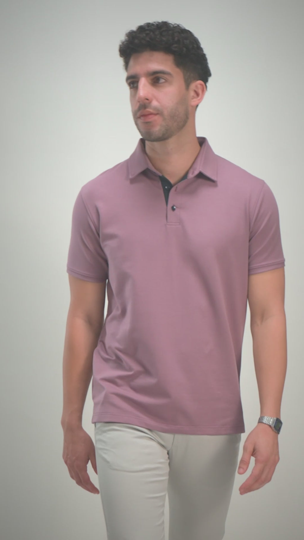 Mauve Shirt-Collar Polo