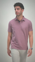 Mauve Shirt-Collar Polo