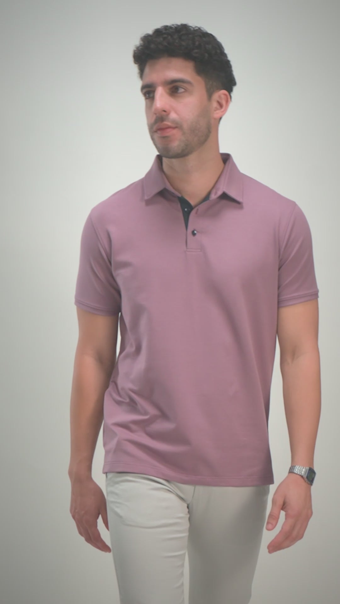 Mauve Shirt-Collar Polo