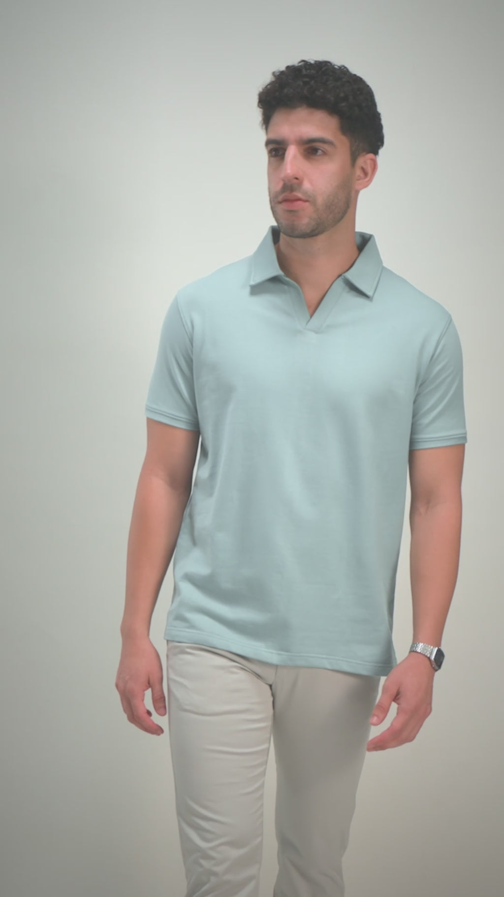 Sage V-Neck Polo