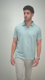 Sage V-Neck Polo