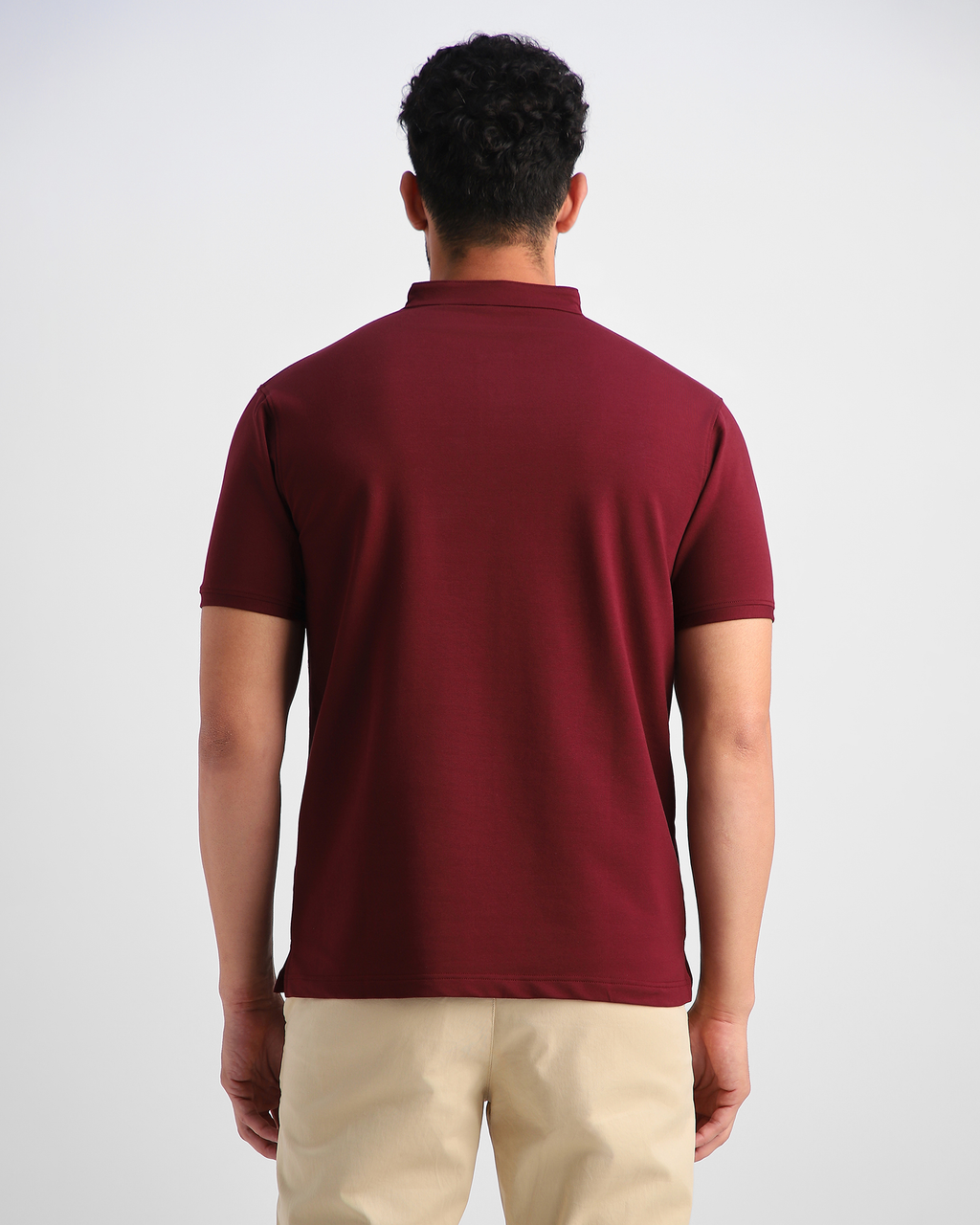 EverSharp Polo - No Ironing Needed - Burgundy Mandarin Collar