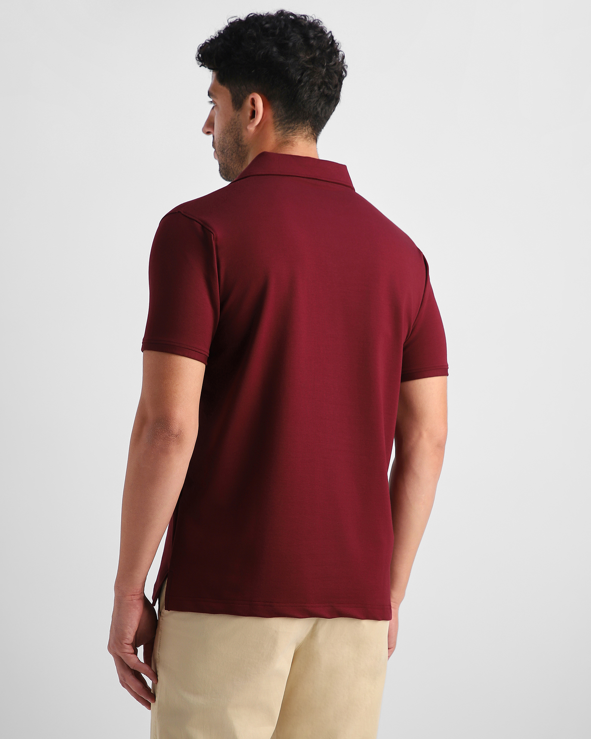 EverSharp Polo - No Ironing Needed - Burgundy Quarter-Zip Collar