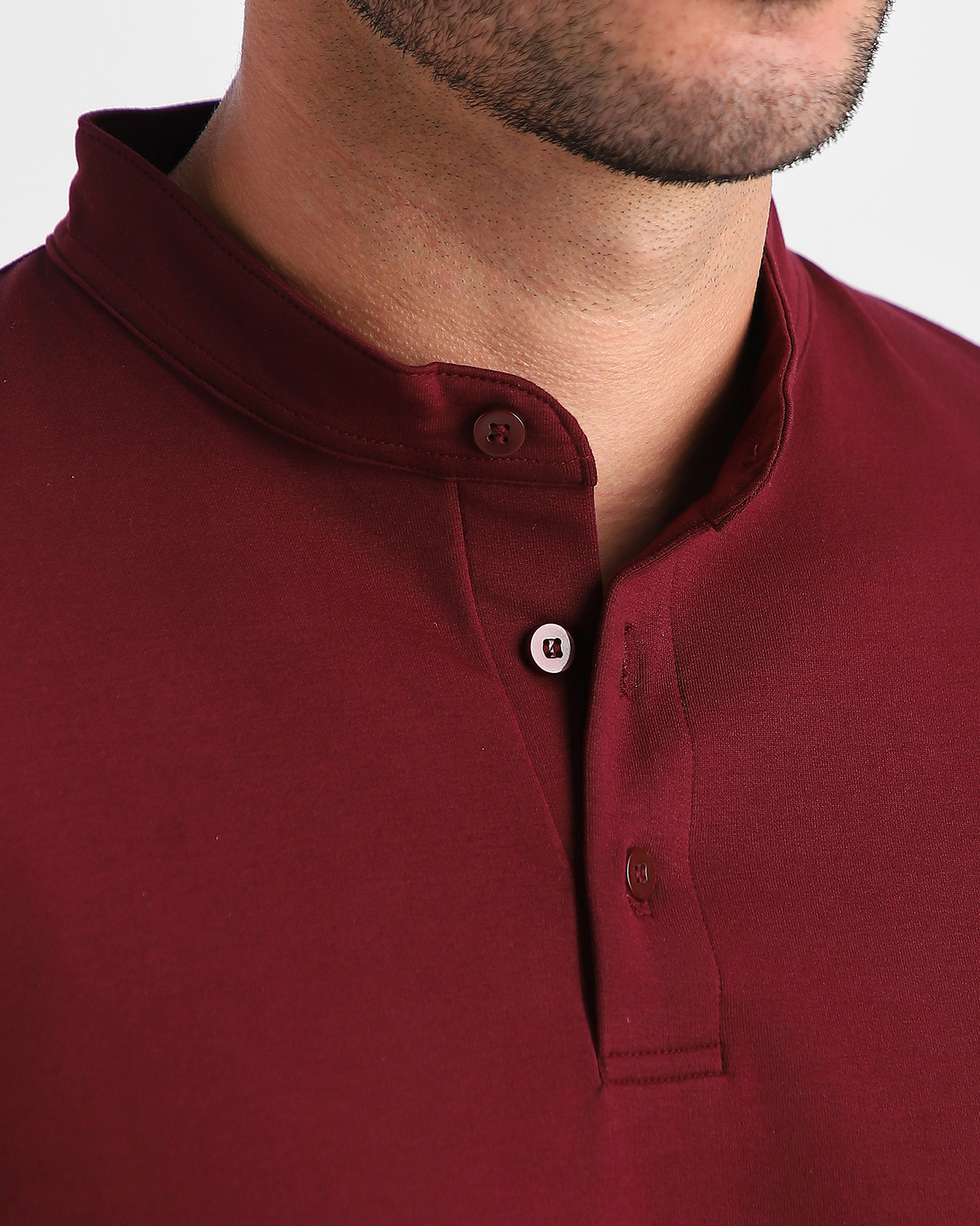EverSharp Polo - No Ironing Needed - Burgundy Mandarin Collar